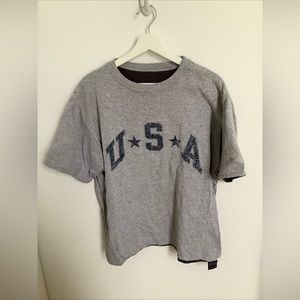 Vintage USA Double lined and reversible t shirt gear for sports size medium grey